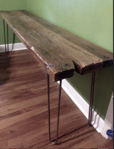 sewing table with hairpin legs