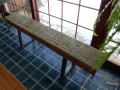 1x2 tube steel rustic cedar bench (1)