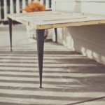 diy table with tapered angle iron legs