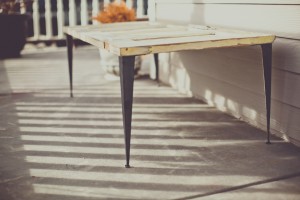 diy table with tapered angle iron legs