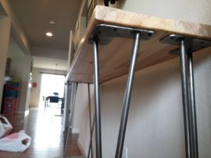 diy entryway table with hairpin legs