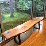 diy oak bench with metal bench legs