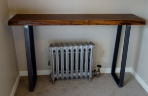 diy wood bench with metal bench legs