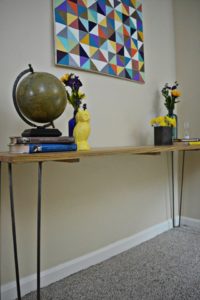 diy entryway table with hairpin legs