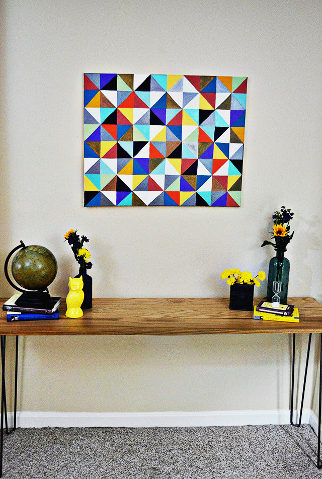 diy entryway table with hairpin table legs