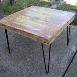painted tabletop with hairpin legs