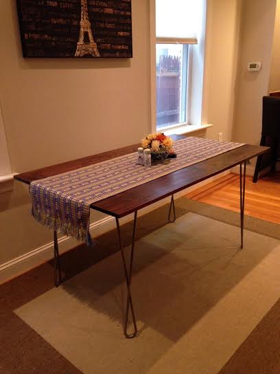 dining room table with the twist hairpin legs