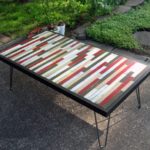 painted coffee table with hairpin legs