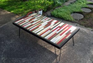 painted coffee table with hairpin legs