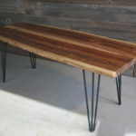 live edge coffee table hairpin legs