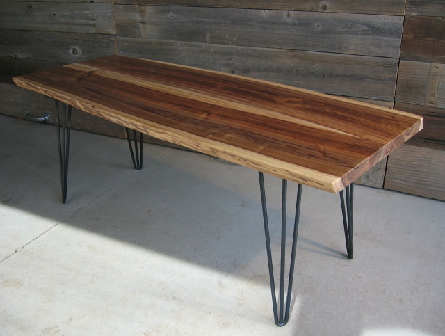 live edge coffee table hairpin legs