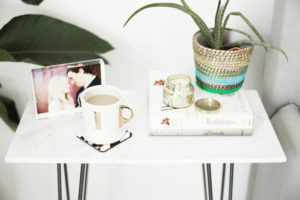 marble top night stand with hairpin legs