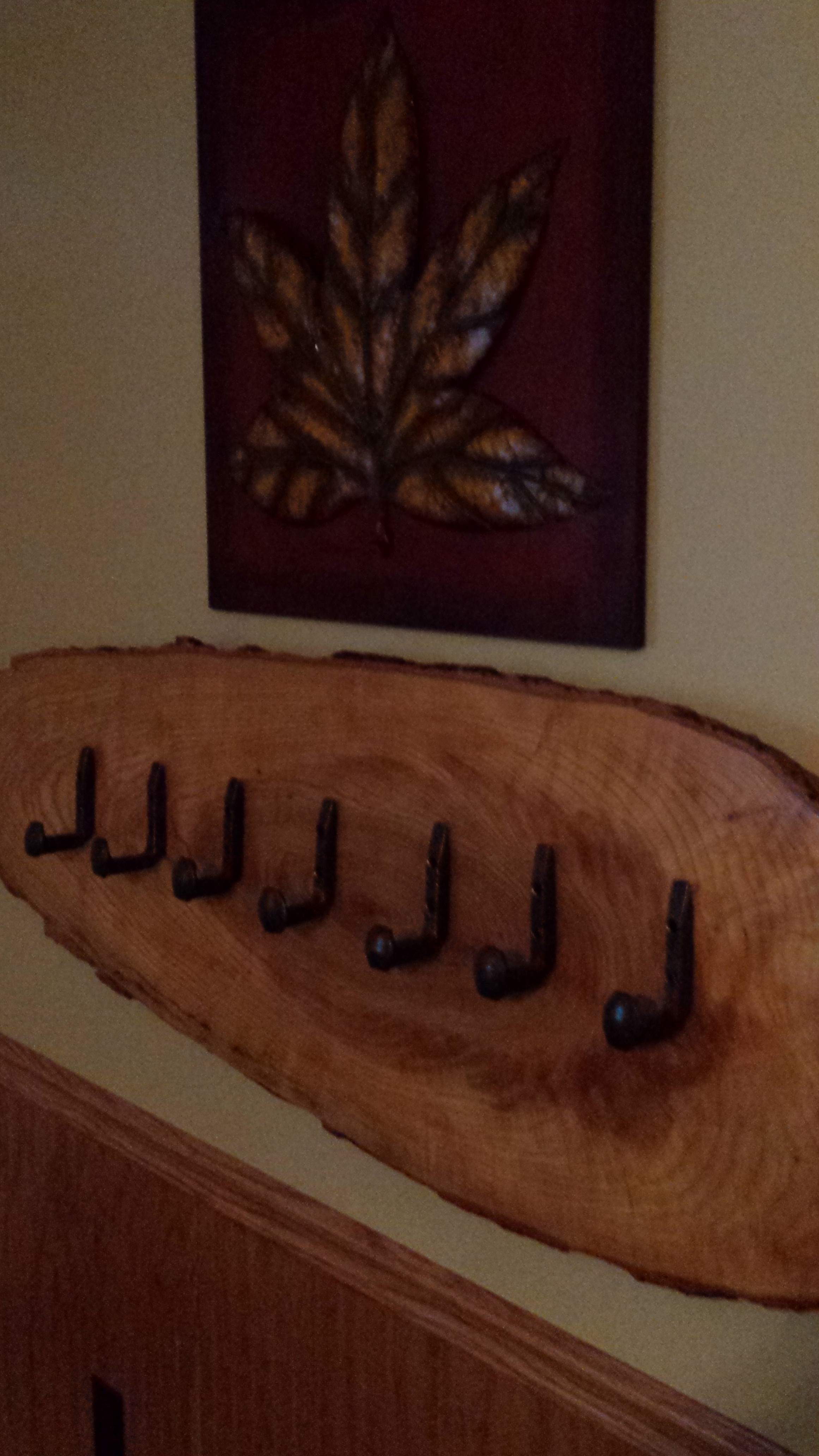 railroad spike art coat rack