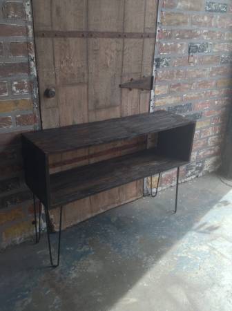 entertainment center with hairpin legs