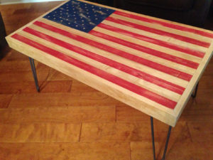 american flag table with hairpin legs