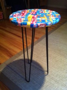 small side table with hairpin legs
