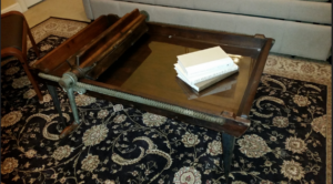 butter works coffee table with custom metal table legs