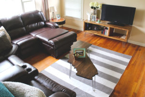 california coffee table with hairpin legs