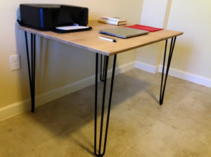 3 rod hairpin leg desk