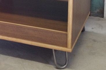 jerrud media console closeup with short hairpin legs