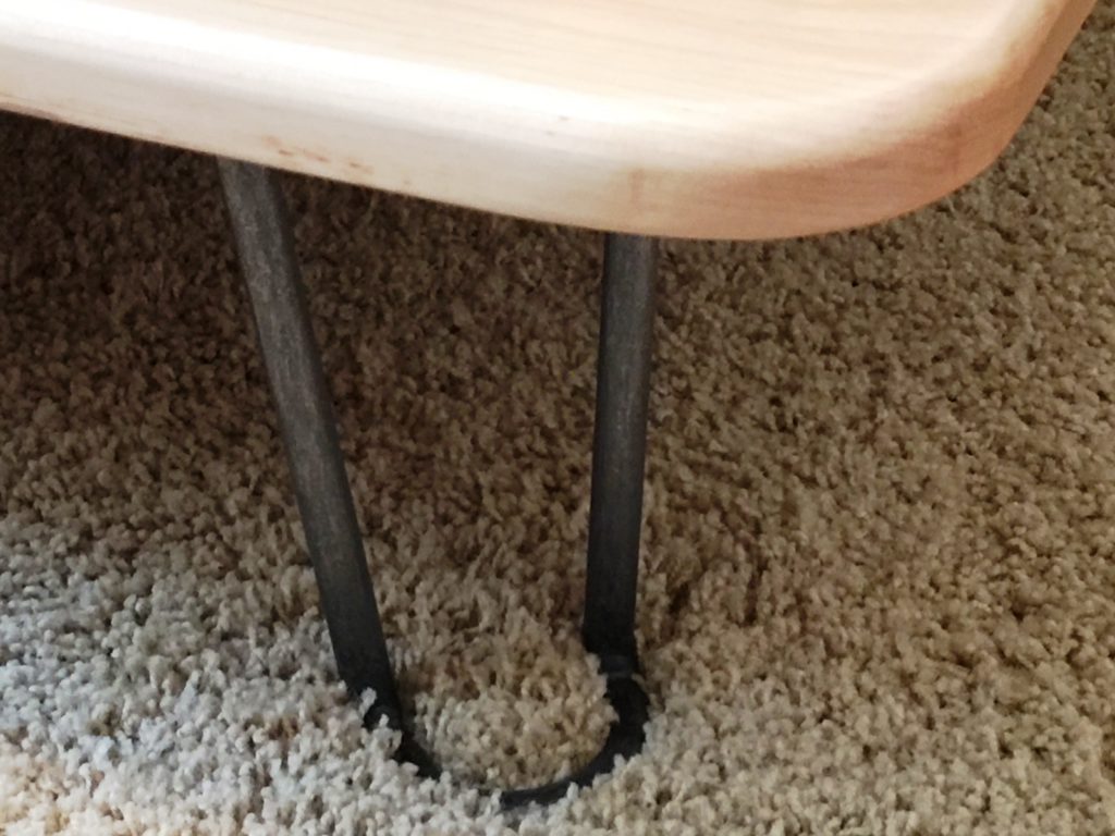 Nina’s Custom Built Bed with Hairpin Legs Modern Legs