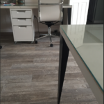 custom desks with tapered angle iron legs