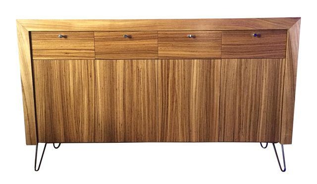 mahogany sideboard with short hairpin legs